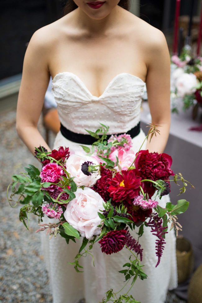 Cranberry + Navy Atrium Rooftop Wedding 29