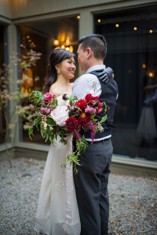 Cranberry + Navy Atrium Rooftop Wedding 34