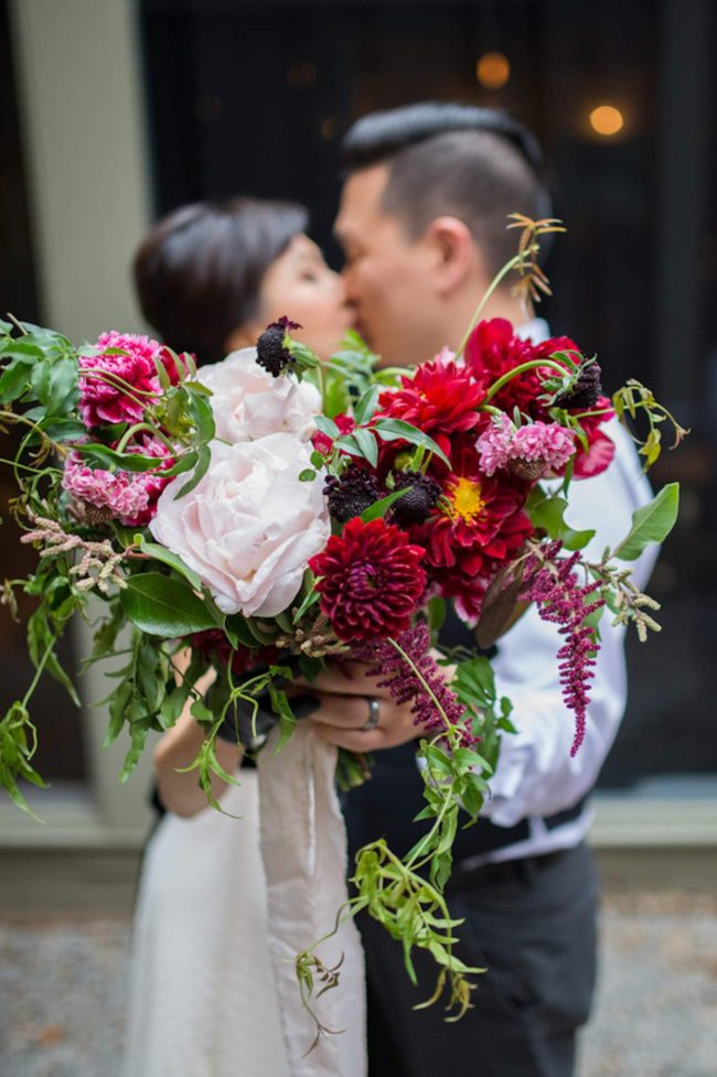 Cranberry + Navy Atrium Rooftop Wedding 36