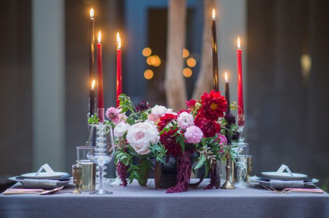 Cranberry + Navy Atrium Rooftop Wedding 42