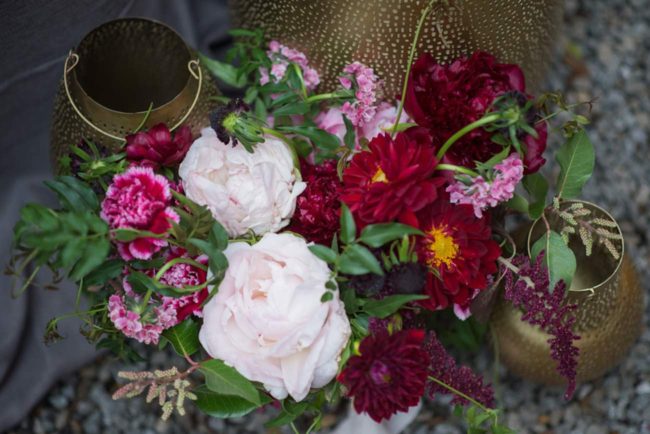 Cranberry + Navy Atrium Rooftop Wedding 45