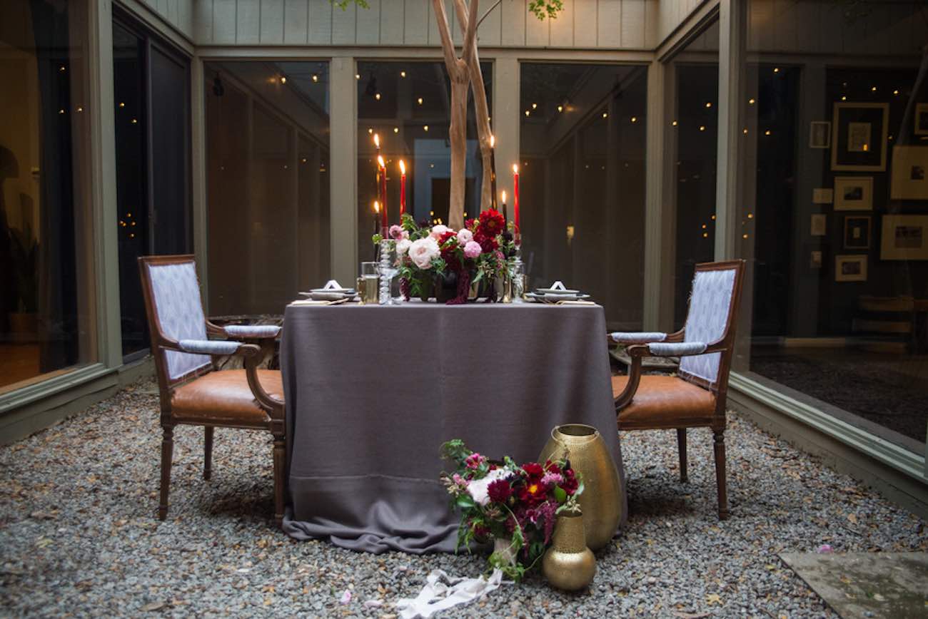 Cranberry + Navy Atrium Rooftop Wedding 49