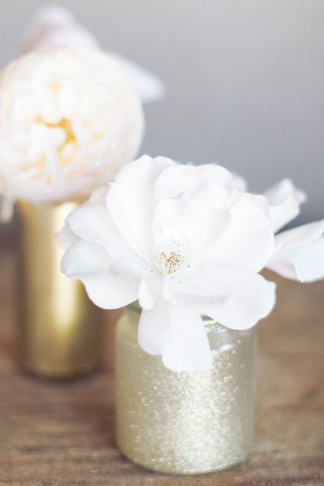 DIY Gold Glitter Bottle Vase 17