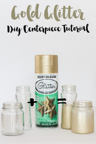 DIY Gold Glitter Bottle Vase 22