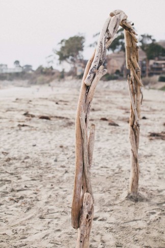 DIY beach wedding arch from drift wood