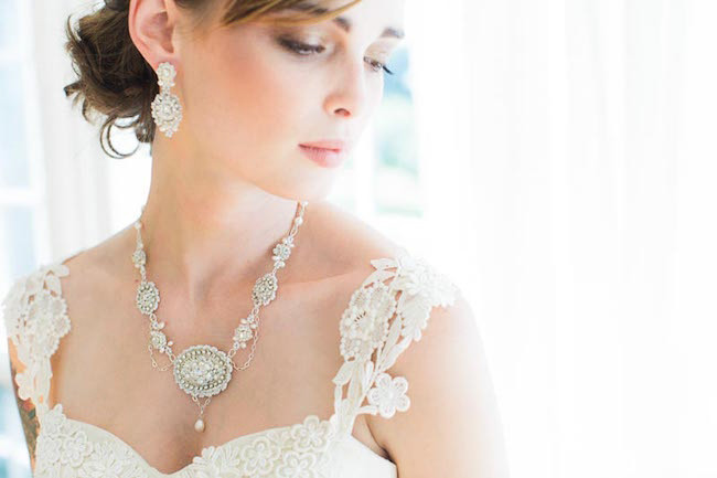 Edera Couture Lace Bridal Jewelry & Accessories // Ashley Largesse Photography