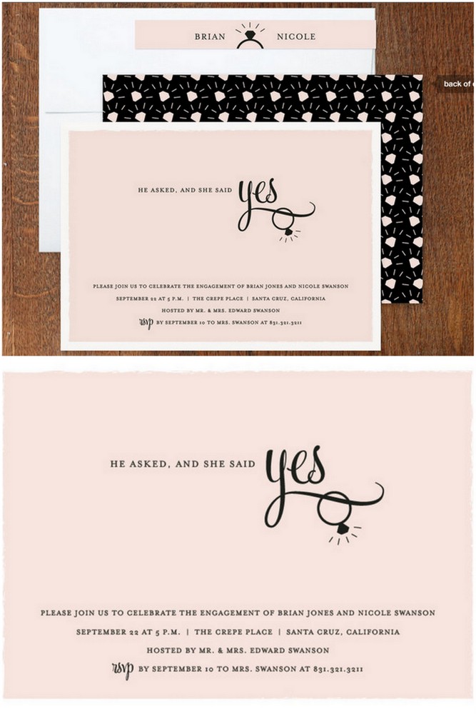 Engagement Party Invitations Insert Cards