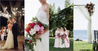 Fuchsia Blush Cream Beach Wedding