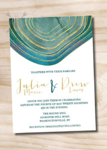 Geode Agate and Crystal Wedding Invitations
