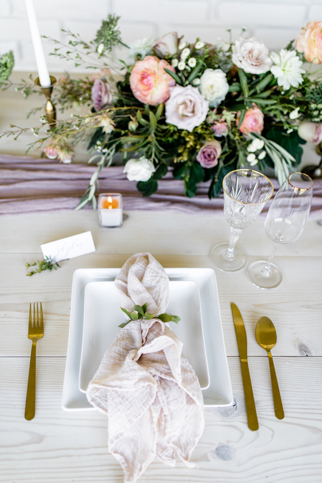 Gold mauve and blush pink wedding 