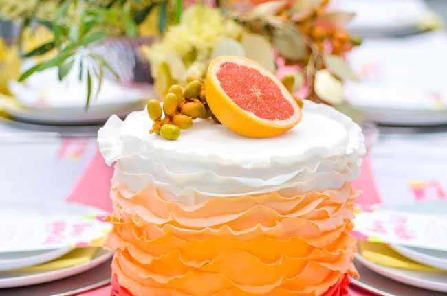 Vibrant Grapefruit, Yellow, Coral and Citrus wedding decor ideas - Kaitlyn de Villiers photography