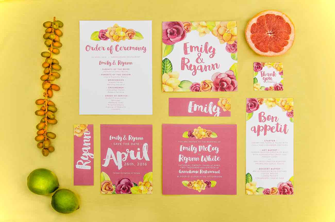 Vibrant Grapefruit, Yellow, Coral and Citrus wedding decor ideas - Kaitlyn de Villiers photography