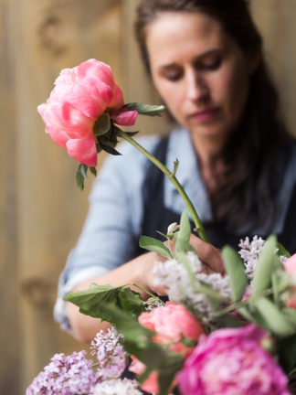 How to create a romantic, hand tied garden wedding bouquet.