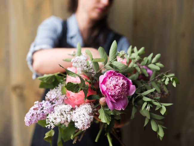 How to create a romantic, hand tied garden wedding bouquet.