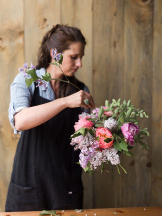 How to create a romantic, hand tied garden wedding bouquet.