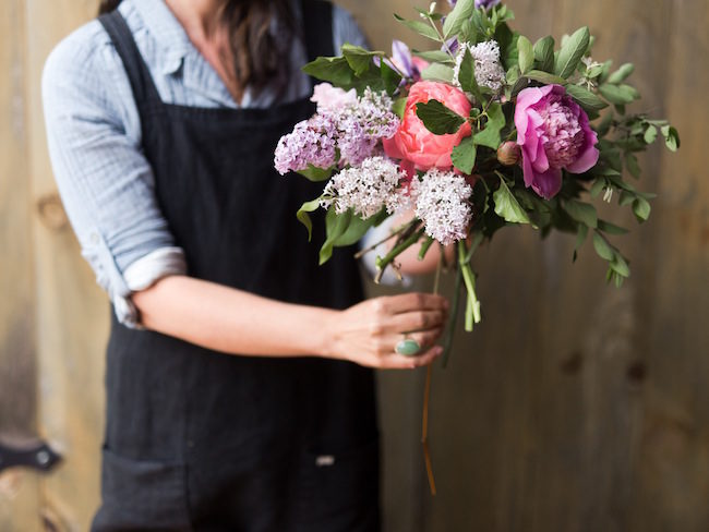 How to create a romantic, hand tied garden wedding bouquet.