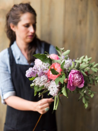 How to create a romantic, hand tied garden wedding bouquet.