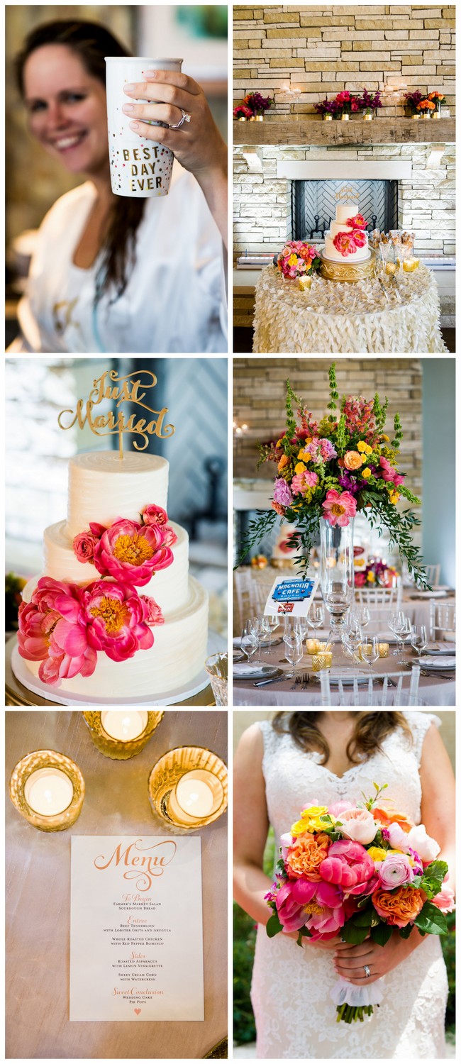 Hot Pink and Gold Peony Wedding