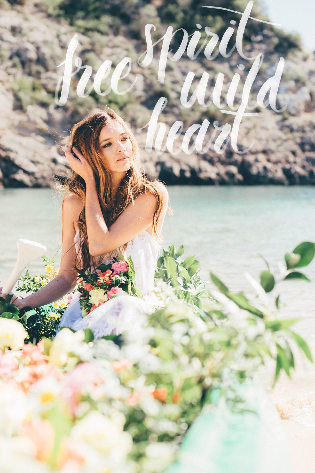 Summer Ibiza Wedding in a Canoe of flowers - Lovers Love Loving