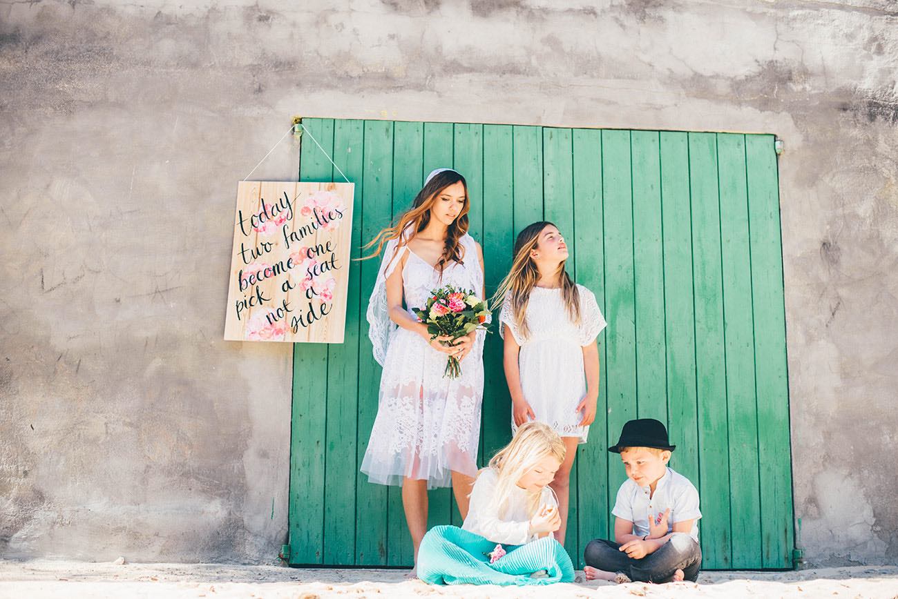 Summer Ibiza Wedding in a Canoe of flowers - Lovers Love Loving