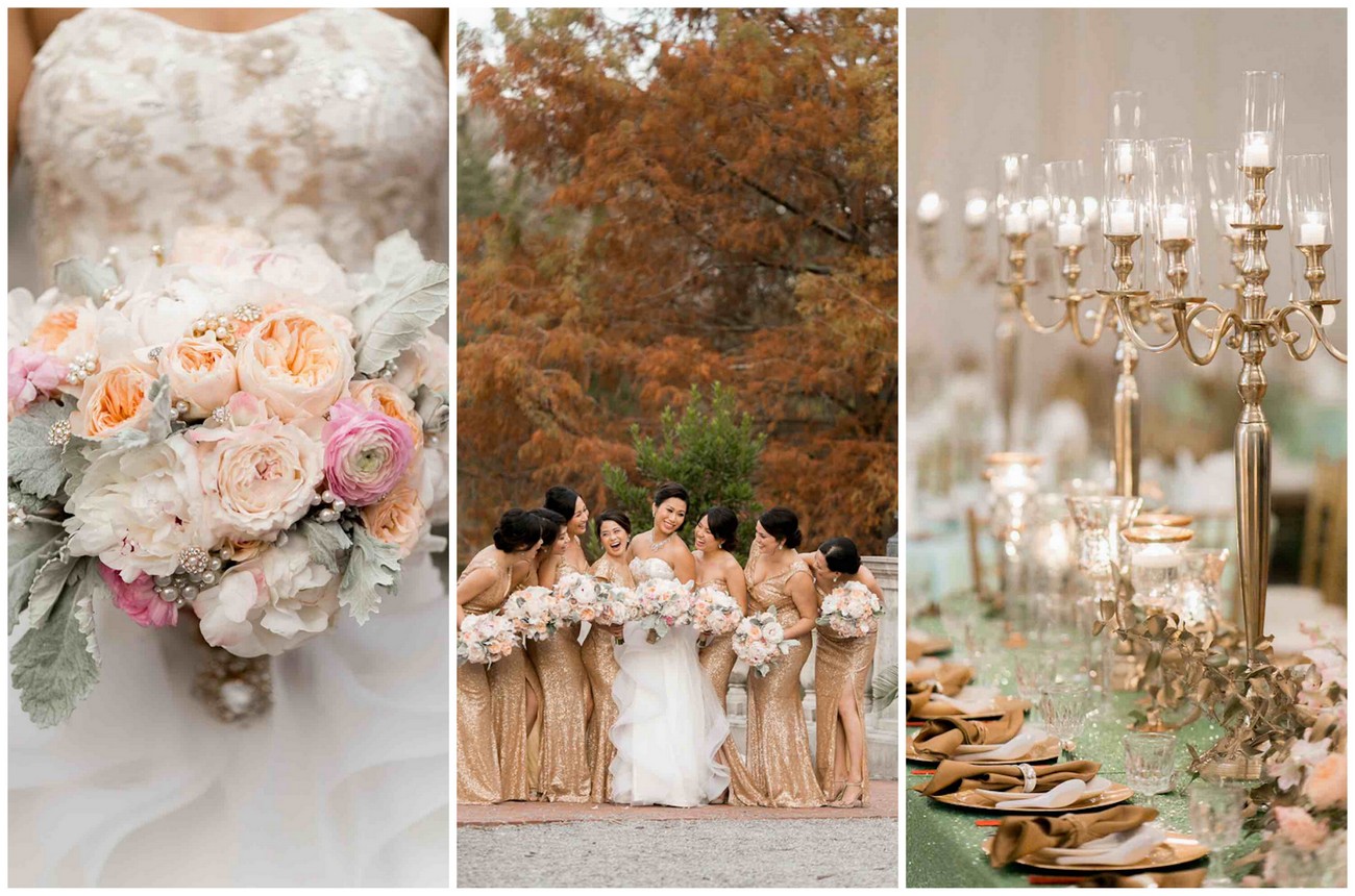 Luxurious Gold Blush Mint Wedding 