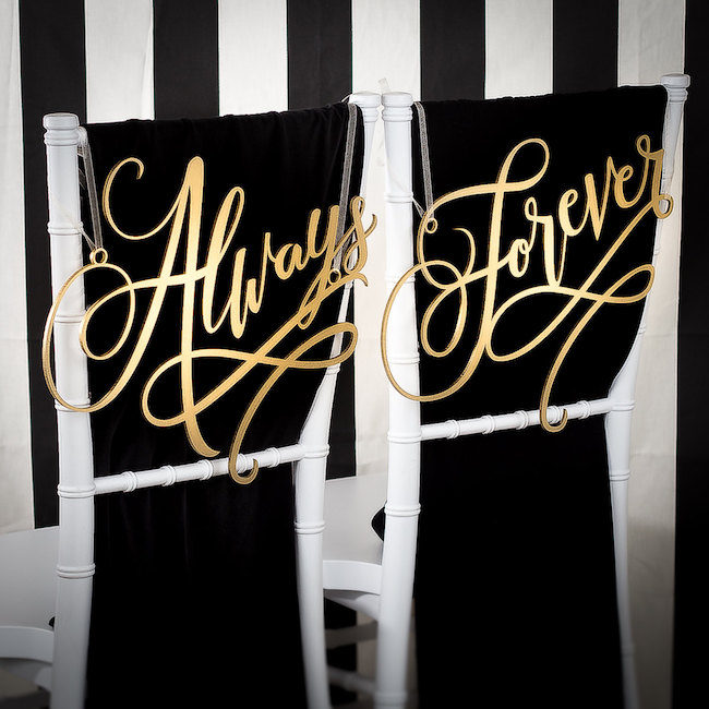 Always and Forever Mr and Mrs Signs. See 20 more cute and creative ideas here: https://confettidaydreams.com/mr-and-mrs-signs/