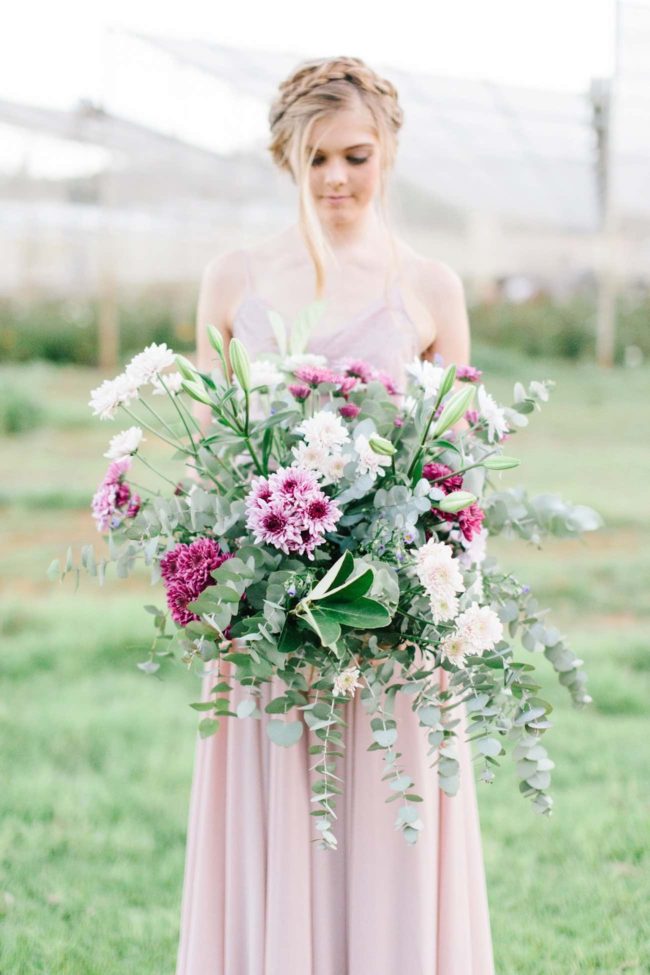Perfectly pretty pastel flower farm engagement photo shoot ideas. Pics: LF Photography