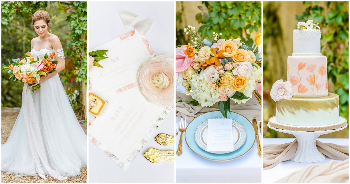 Peach Pink Gold Summer Wedding Ideas