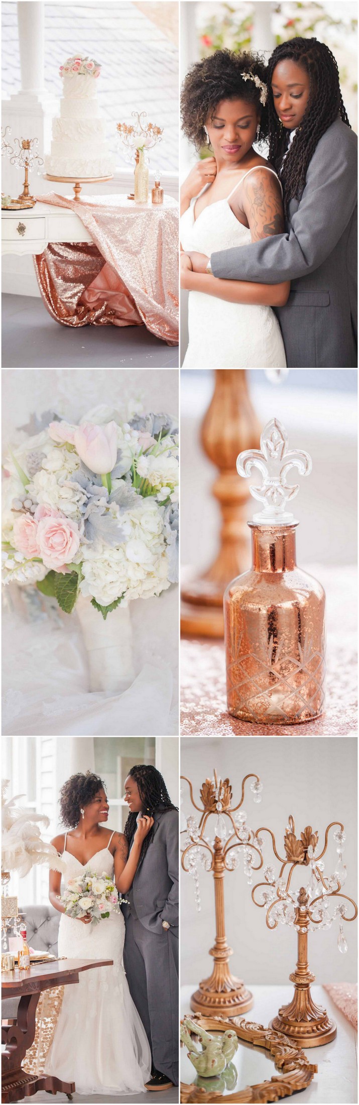 Rose Gold Ivory Glitter Wedding 