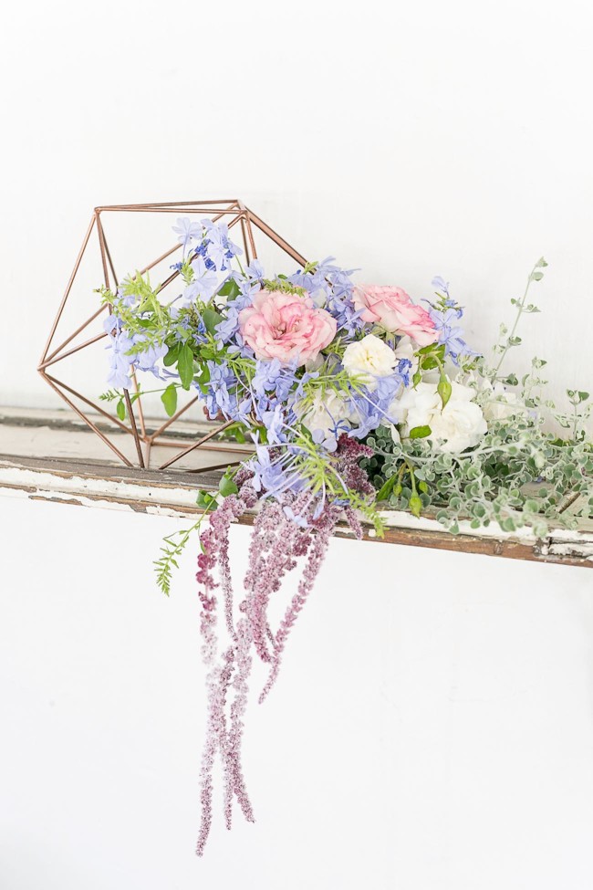 Rose Quartz Pink and Serenity Blue Geometric Wedding Ideas - Veronique Photography