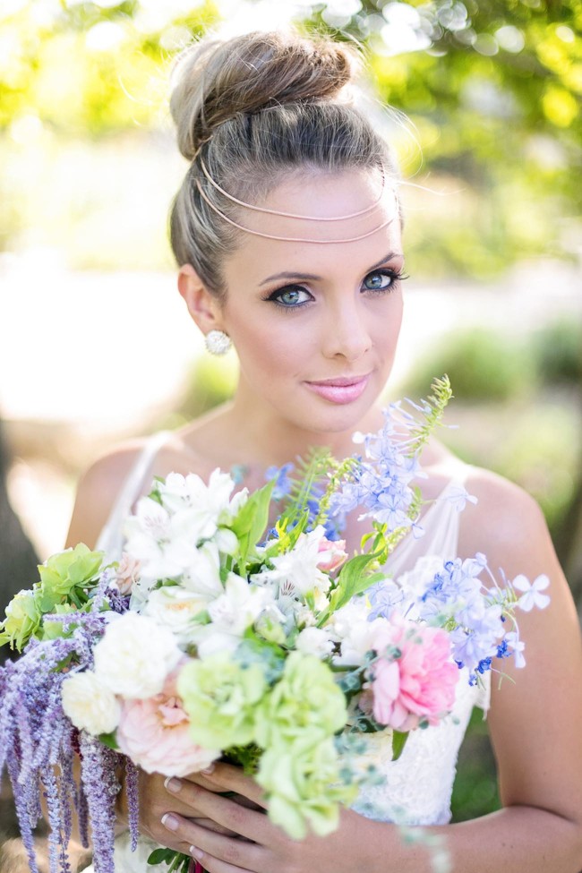 Rose Quartz Pink and Serenity Blue Geometric Wedding Ideas - Veronique Photography