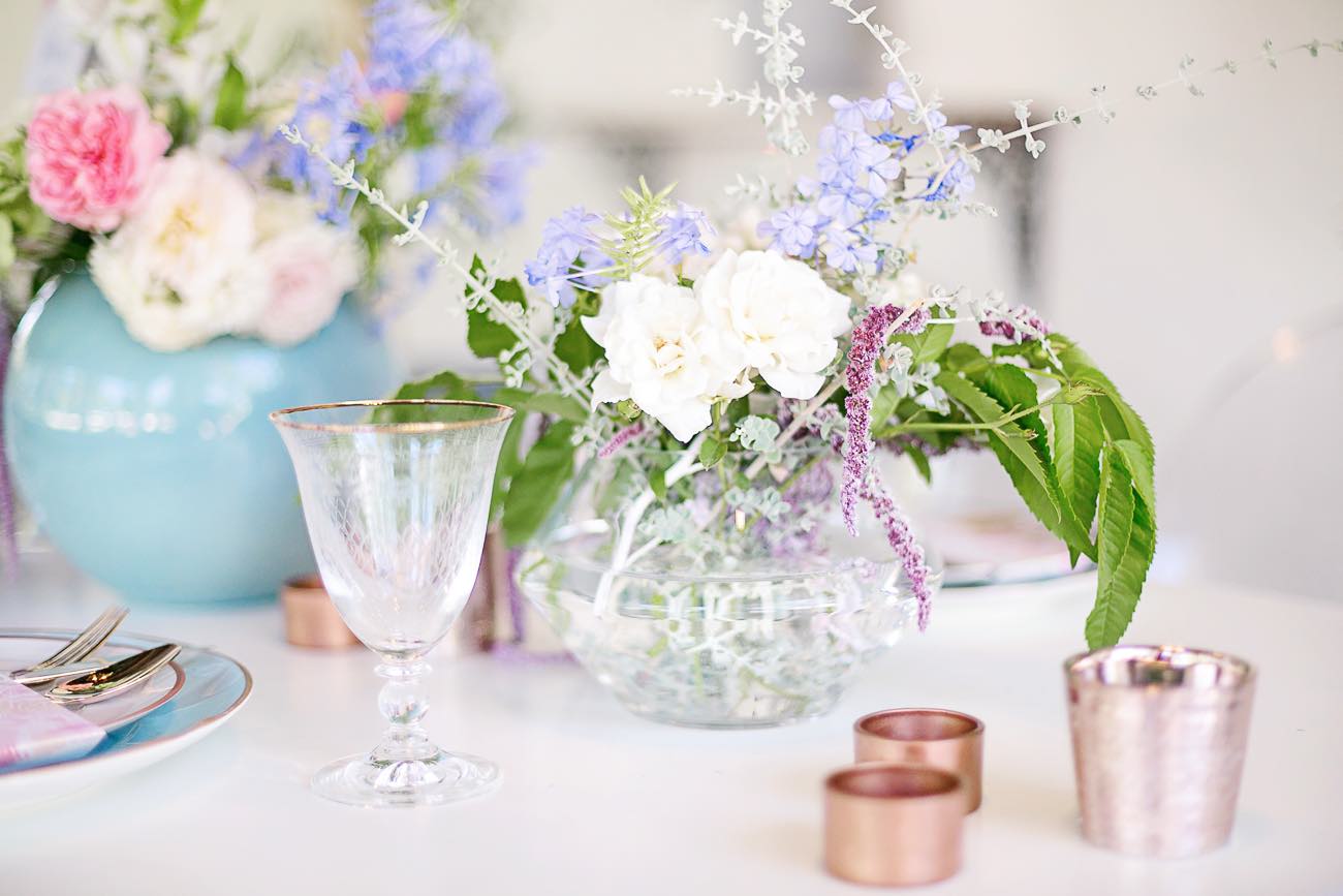 Rose Quartz Pink and Serenity Blue Geometric Wedding Ideas - Veronique Photography