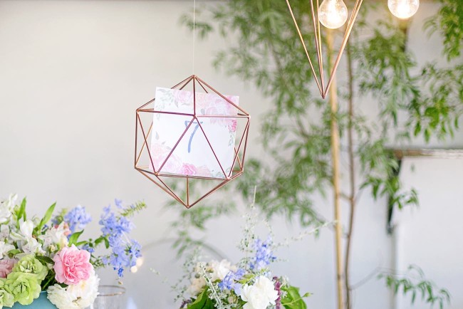 Rose Quartz Pink and Serenity Blue Geometric Wedding Ideas - Veronique Photography