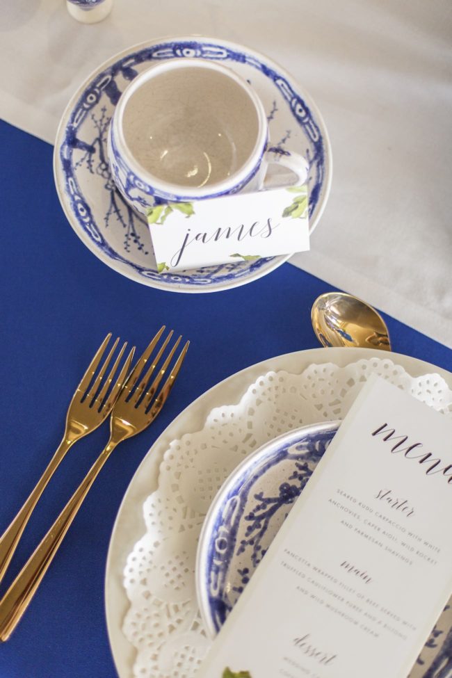 Royal Blue, Gold and White Grecian-inspired Wedding ideas. Sonje Ludwick Photography.