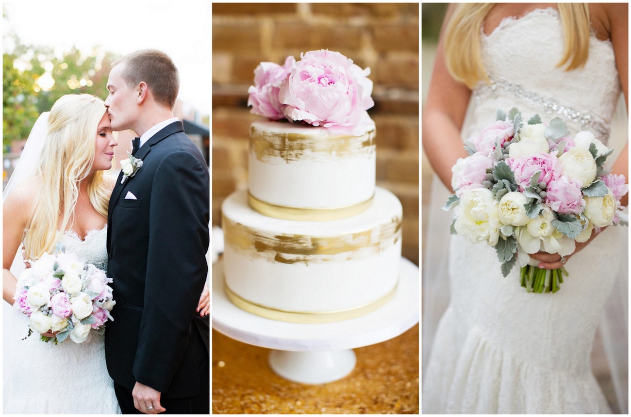 This Soft Blush and Gold North Carolina Wedding is filled with classic romance - and peonies! Magnolia Photography