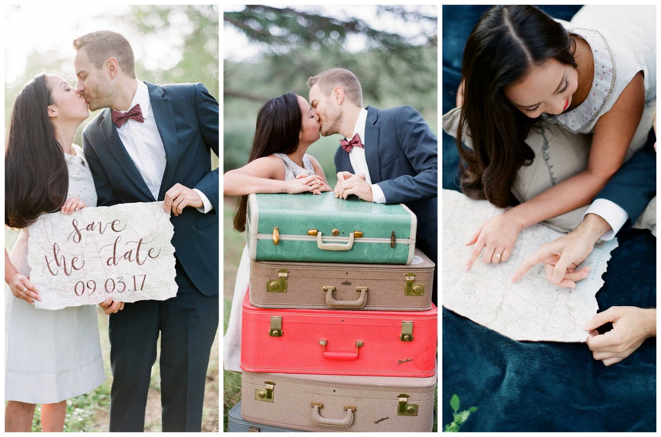 The cutest Travel Themed Engagement Photo Ideas by Bowtie and Bloom