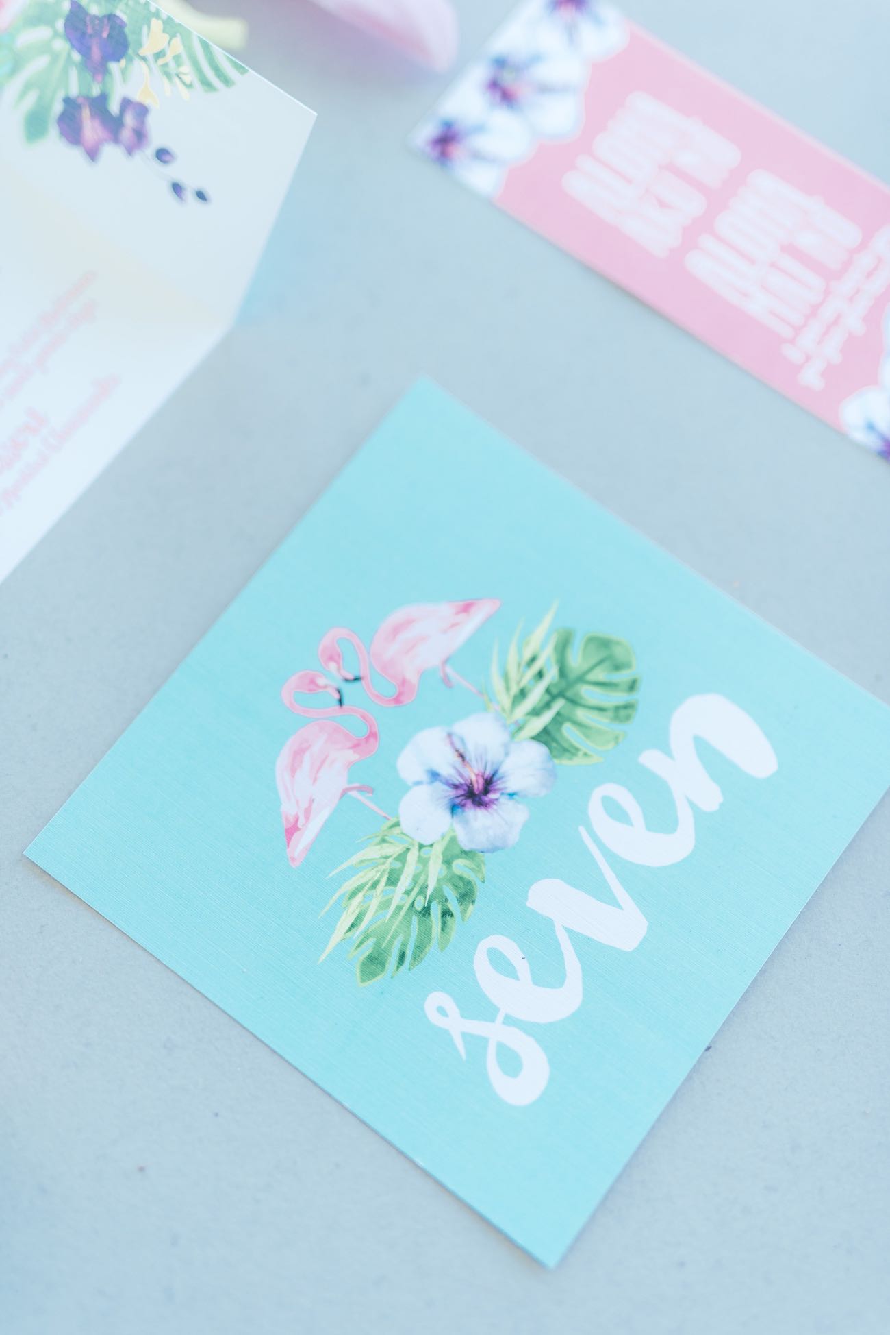 Mint, green and pink hand painted, water color style, tropical wedding invites with beautiful ferns and flamingos. Click for the most absolutely gorgeous Tropical Wedding ideas ever!