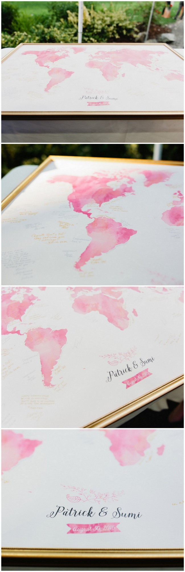 Water color Map Guest Book