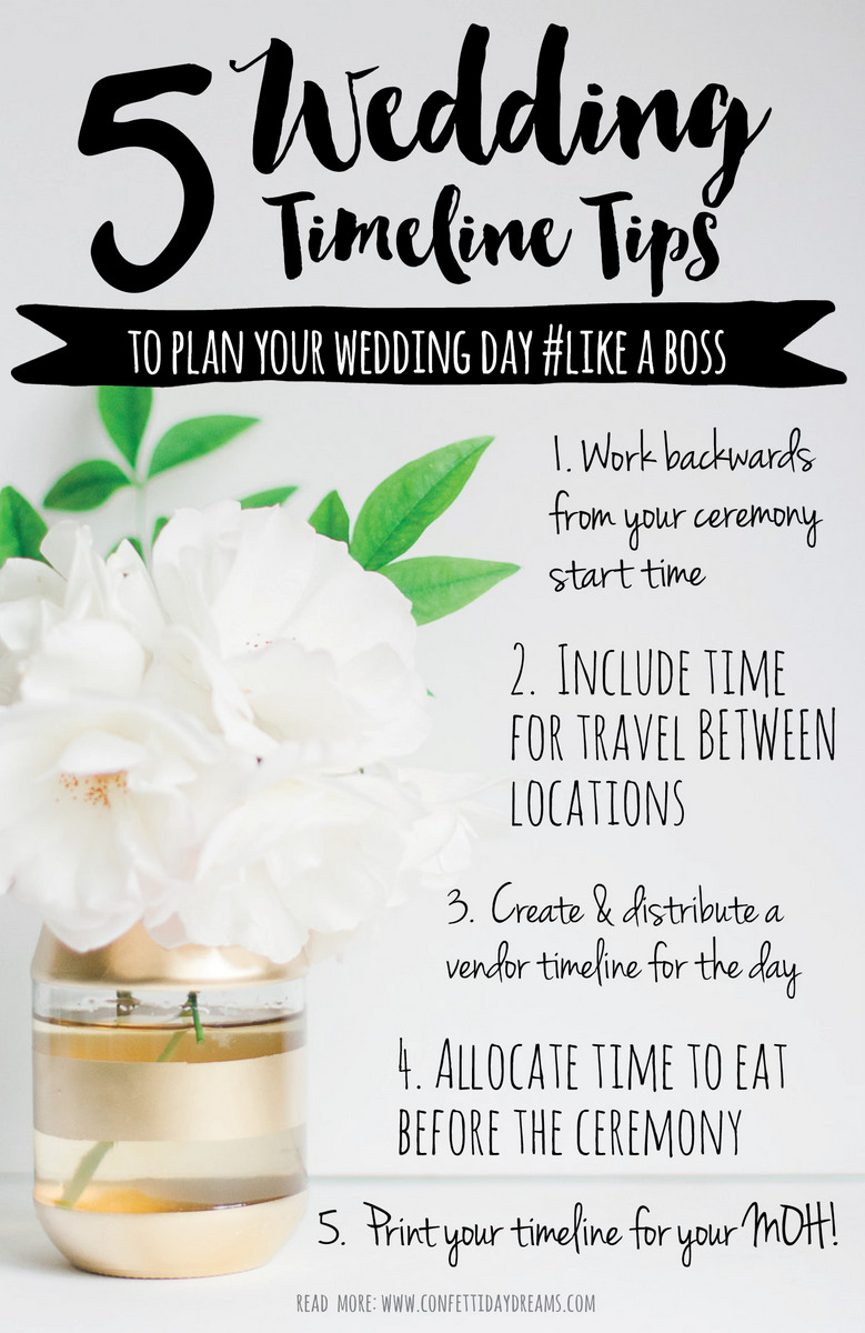 Advice for planning your wedding timeline