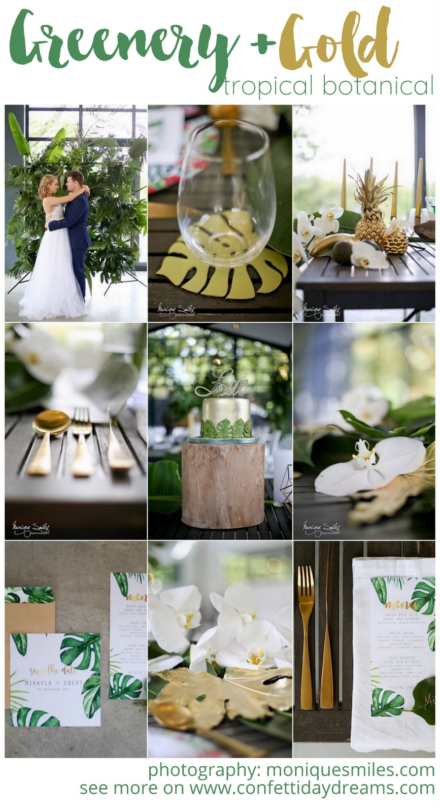 Modern Greenery And Gold Botanical Wedding Theme Ideas