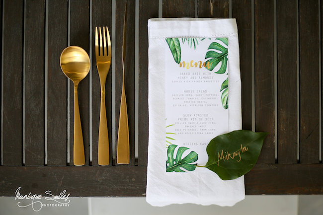 Green and gold botanical wedding