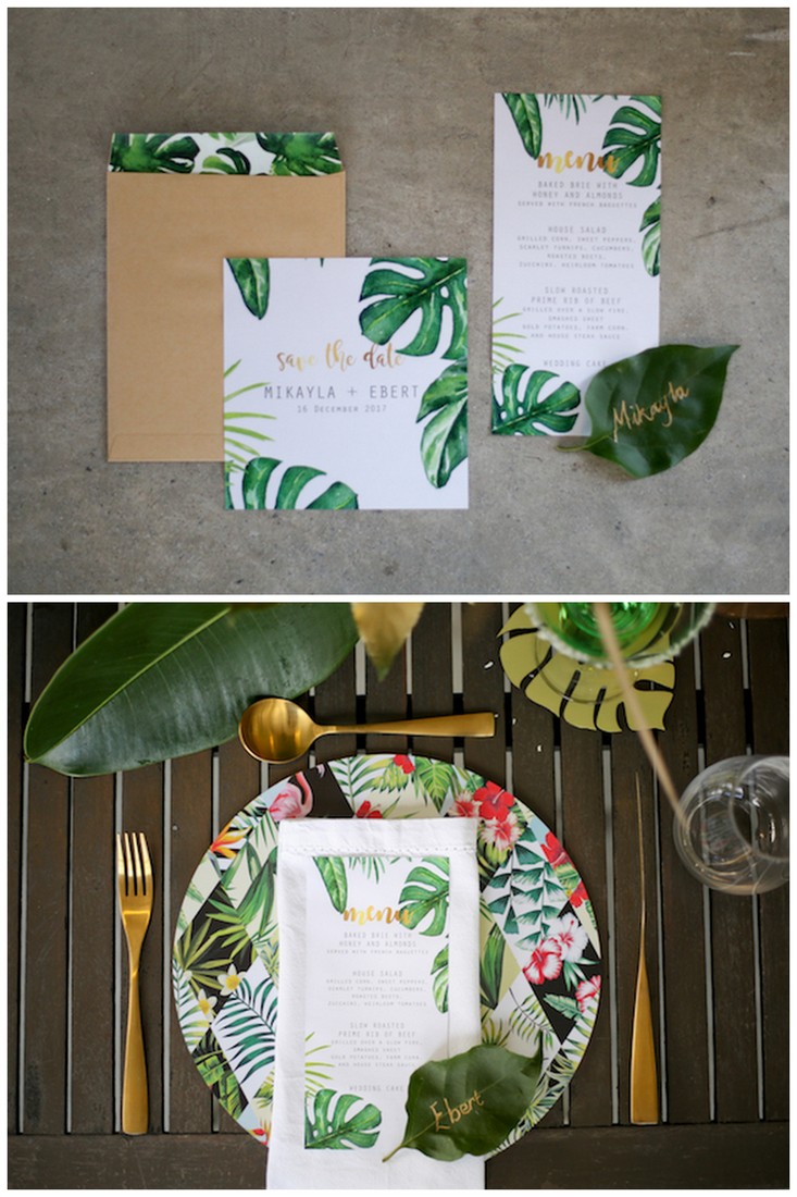 Ggreenery and gold botanical wedding