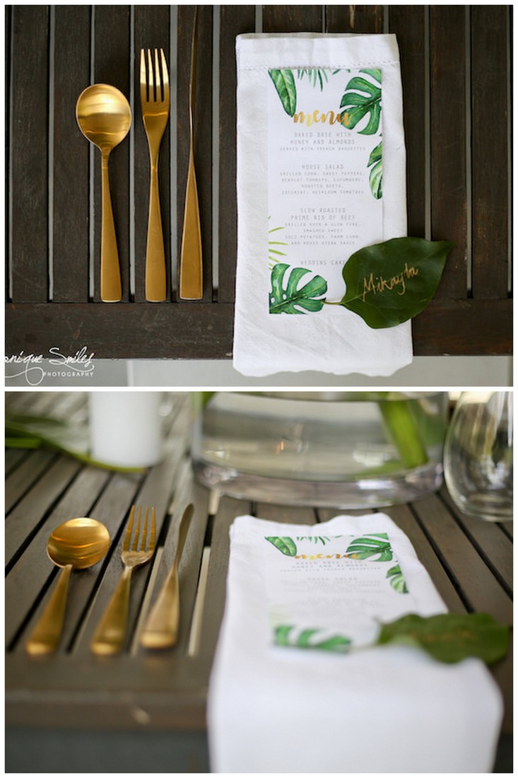 Ggreenery and gold botanical wedding